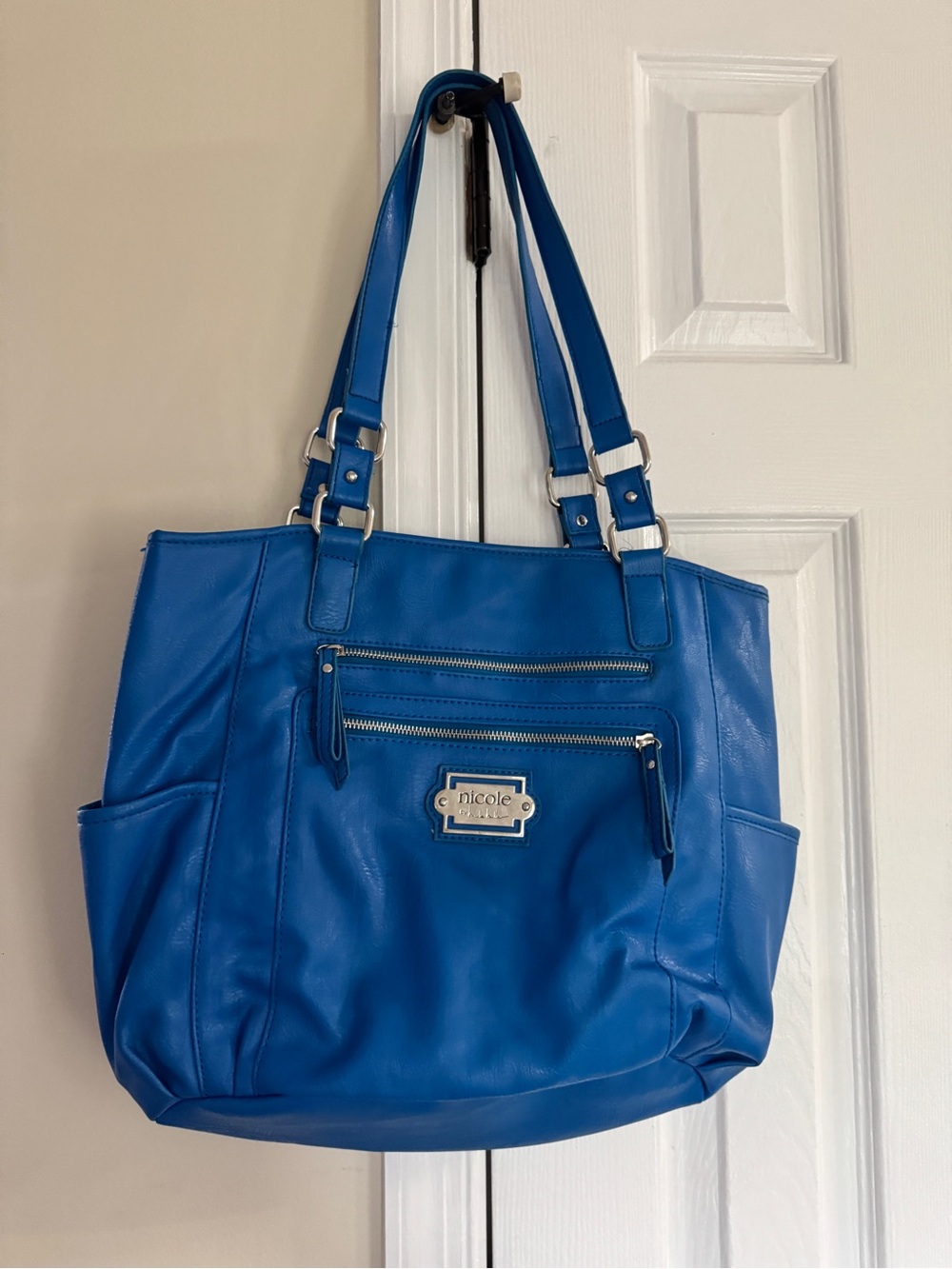 Nicole by Nicole Miller Royal Blue Bight blue Satchel Double Handle Purse